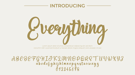 Everything Font Stylish brush painted an uppercase vector letters, alphabet, typeface