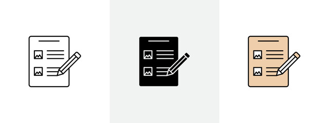 Storybord icon Outline sign symbol set