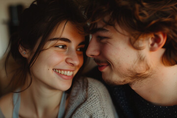Generative AI Image of Cozy Couple in Love Spending Quality Time Together at Home