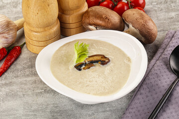 Delicous mushroom champignon cream soup