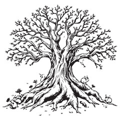 Obraz premium Tree design, coloring page