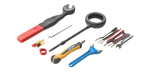 Fototapeta premium Variety of Hand Tools Set with Transparent Background