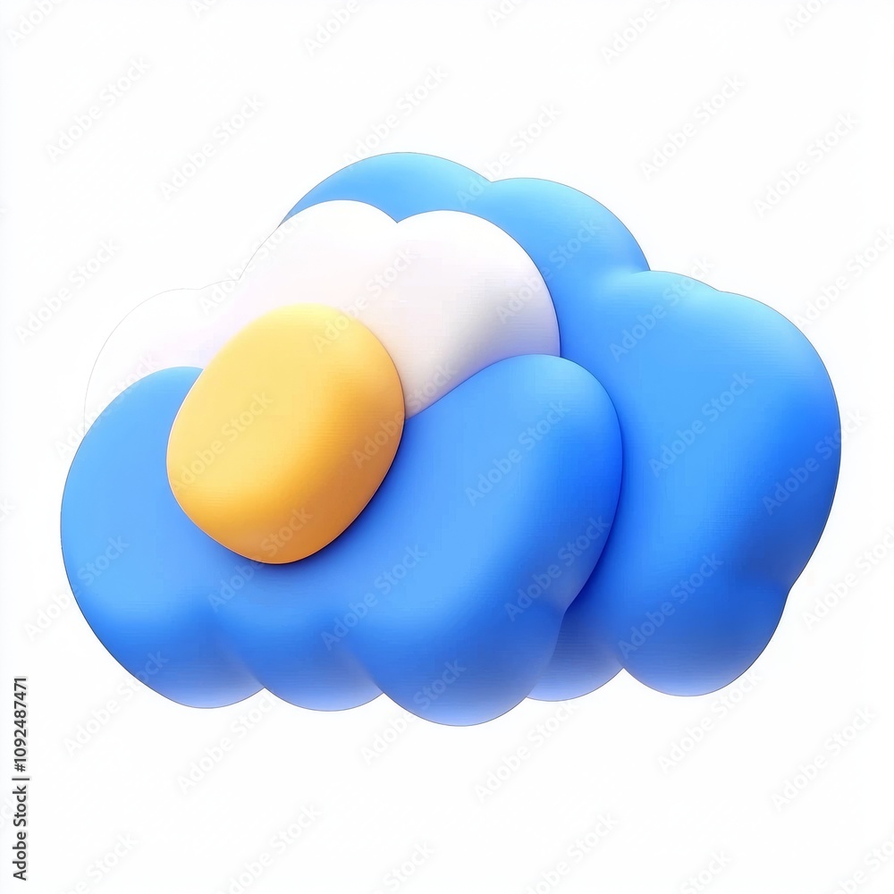 Poster cloud computing, data transmission, and 3d icon objects.