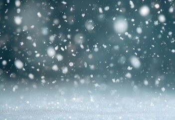 Fototapeta premium Snow Globe Fantasy: Blurred Snowflakes and Shimmering Highlights for Magical Holiday Product Photography