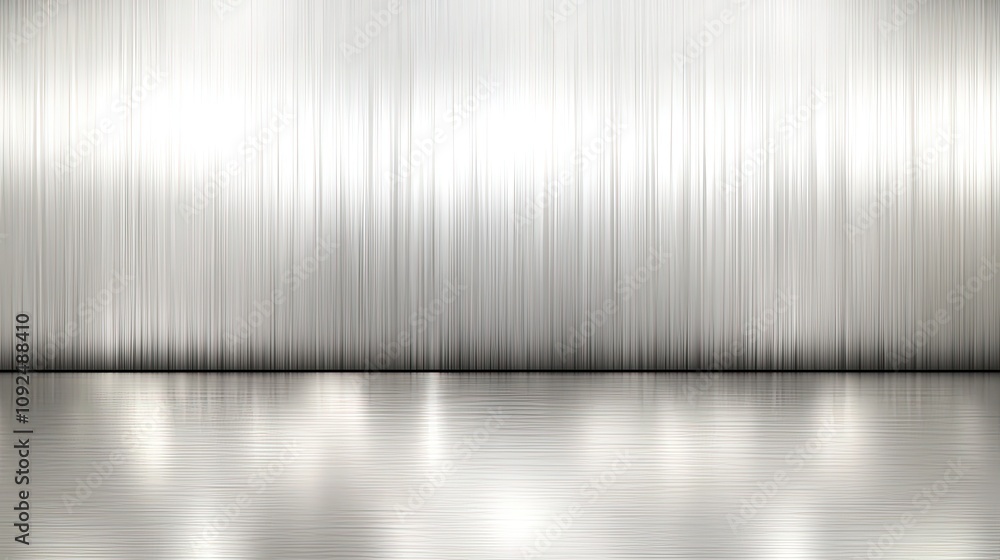 Poster glossy metallic background with smooth texture and reflective surface, ideal for modern design layou