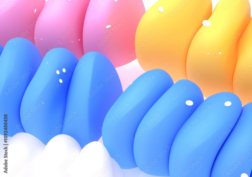 Poster a background featuring abstract pastels in a paper cut style, with realistic 3d layered objects that