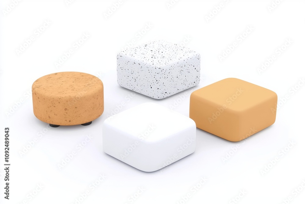 Aufkleber a 3d illustration featuring white cubes, arranged in a geometric square block pattern, serving as a 