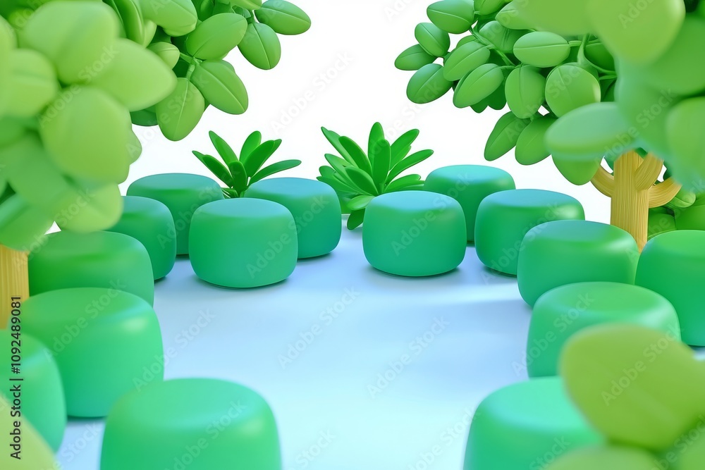 Poster an isometric 3d render of a dark background with an abstract green geometric cube.