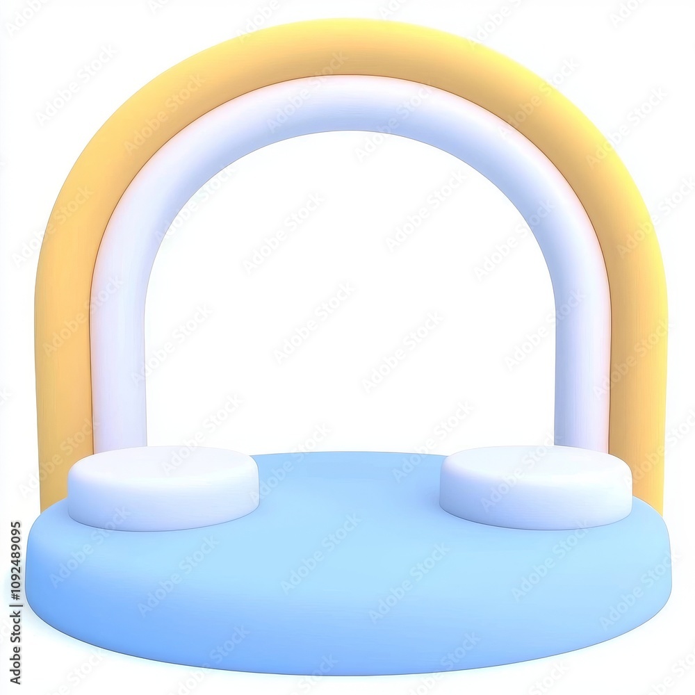 Poster a 3d rendered mock-up scene with an abstract, minimalistic background, designed for product branding
