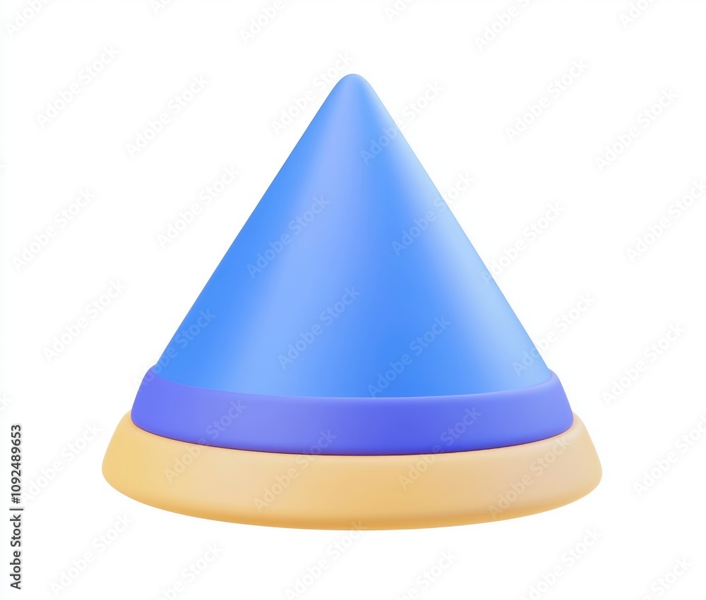 Poster modern minimal illustration featuring colorful geometric shapes rendered in 3d, isolated on a transp