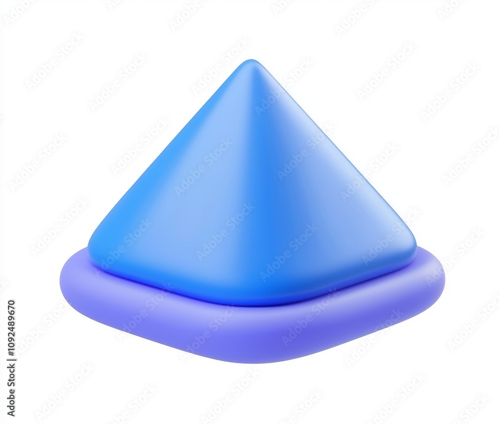 Poster 3d rendering of abstract geometric shapes in a modern, minimal design with colorful objects isolated