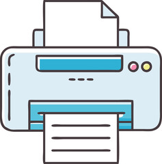 Colorful Printer Icon with Paper Design
