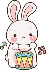 Cute Bunny stock illustration. Funny bunny for sticker elements. 