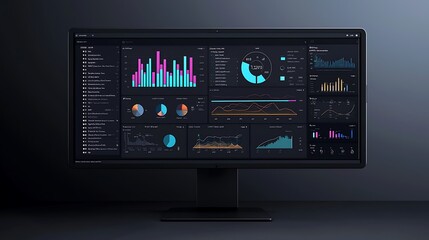 Business Analytics Dashboard Display Data Visualization Charts Graphs Reports
