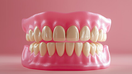 Fototapeta premium Realistic 3D dental model of human teeth and gums, showcasing detailed anatomy and structure. Ideal for educational and dental practice purposes