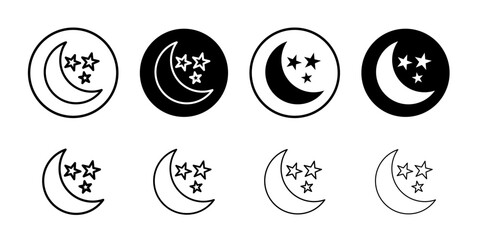 Moon icon  linear logo isolated