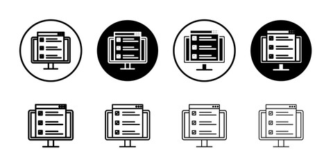 online exam test icon linear logo isolated