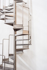 Modern metal spiral staircase