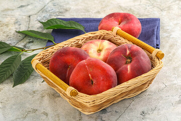 Ripe sweet and juicy Flat peach