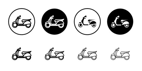 Scooter bike icon linear logo isolated