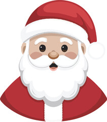 Santa claus head cartoon icon logo with white background