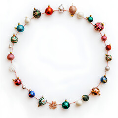 necklace from beads on white background