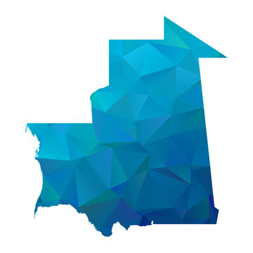 recommend clip art: Map of Mauritania - Blue Geometric Rumpled Triangular , Polygonal Design For Your. Vector illustration eps 10.