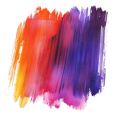 Vibrant abstract paint stroke featuring rich hues of orange, purple, and pink, perfect for backgrounds or artistic projects.