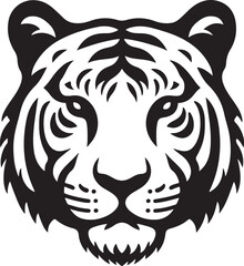 Silhouette head of a lion vector icon illustration with white background