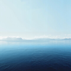 Fototapeta premium clear ocean on white background, calm ripples and shimmering light reflections, Al Generation
