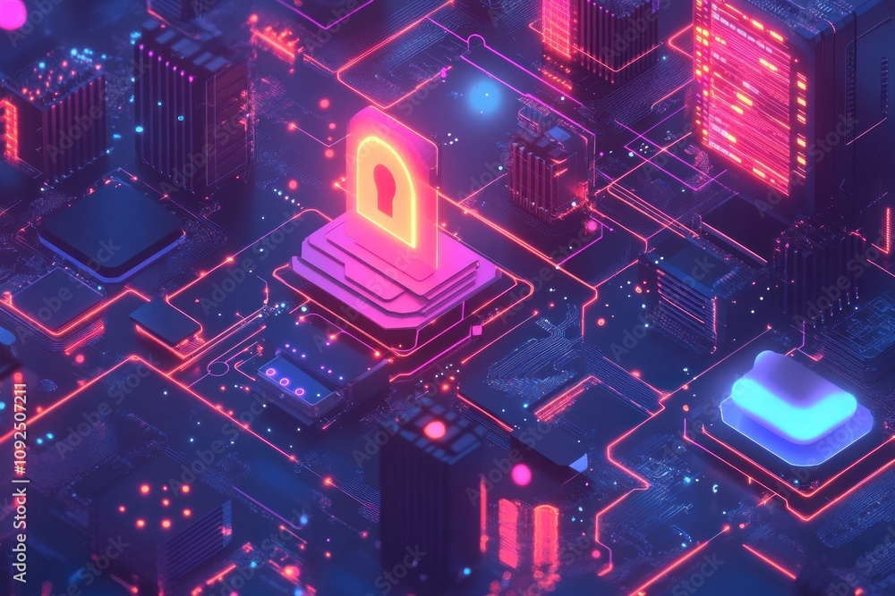 Poster here's a and keyword list suitable for submitting the image to a stock photo site.. cyber security f