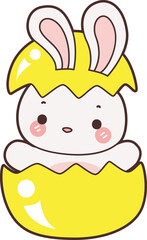 Obraz premium Cute Bunny stock illustration. Funny bunny for sticker elements. 