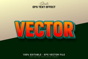 Vector 3d text effect file editeble