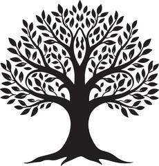 Obraz premium tree silhouette vector icon illustration with white background