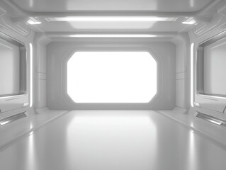 Futuristic Spacecraft Corridor Interior
