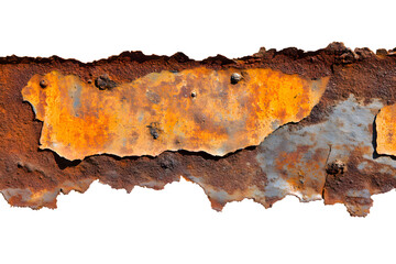Naklejka premium Rusty metal piece isolated on transparent background
