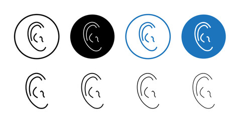 Ear icon linear logo isolated