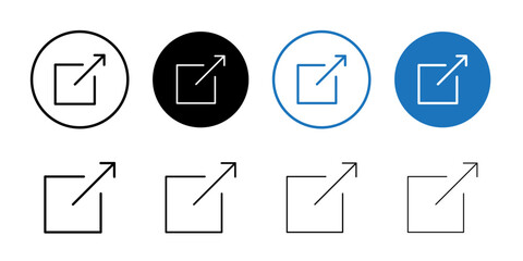 External link icon linear logo isolated