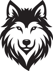 Happy silhouette wolf head icon vector illustration with white background