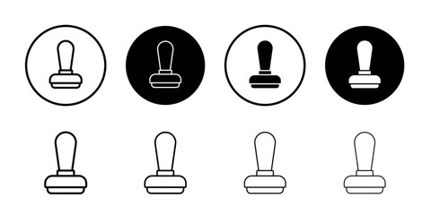 Stamp icon linear logo isolated