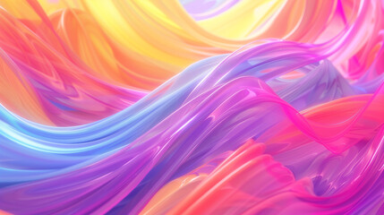 Dynamic Flow of Vibrant Waves in Sunset Hues