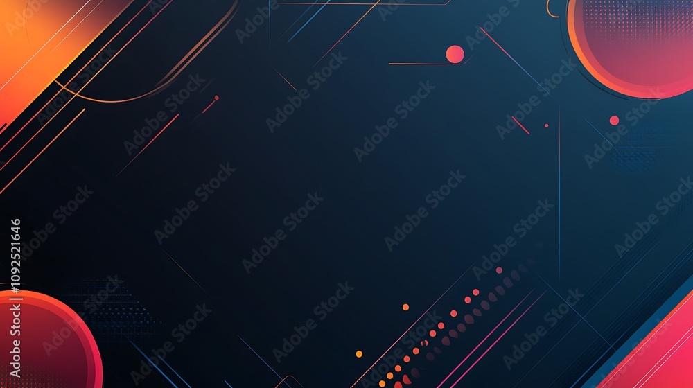 Poster abstract dark background with geometric shapes and gradient colors