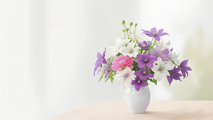 Obraz premium vase of flowers on a table