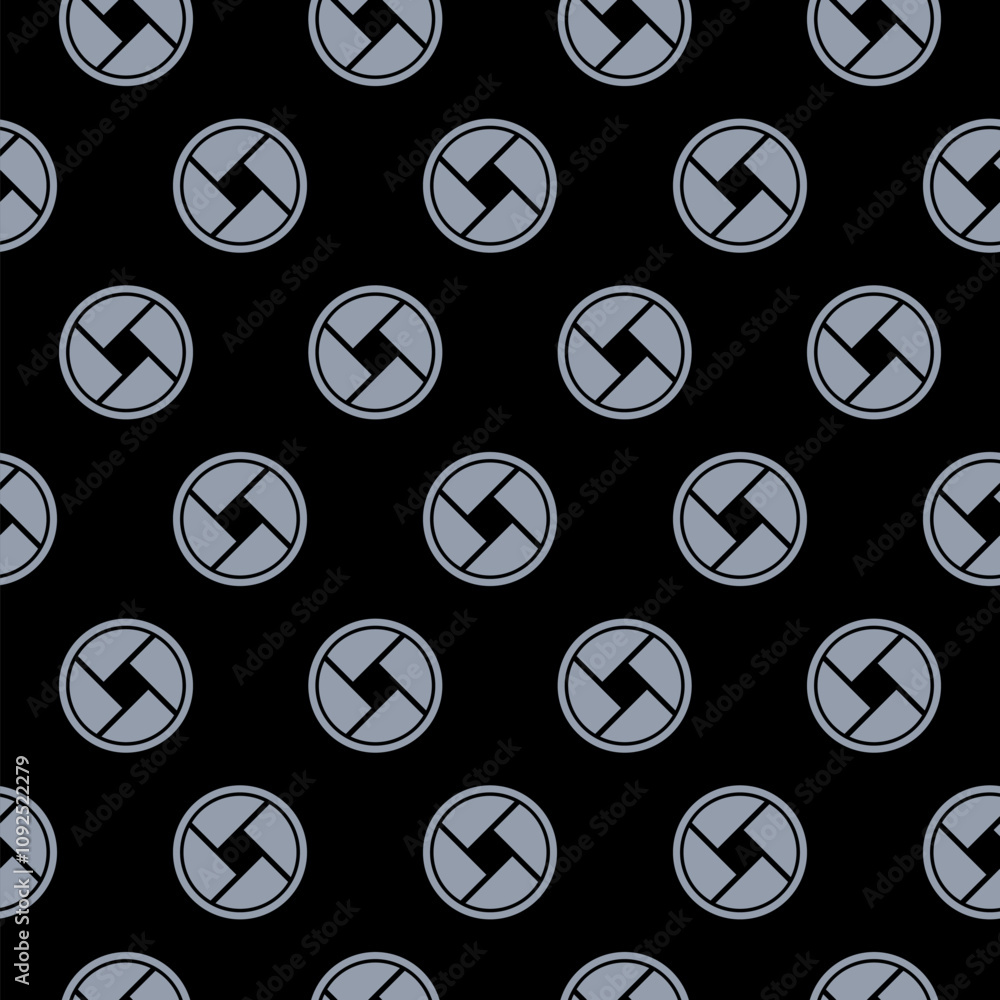Poster seamless background with camera shutter symbol isolated on black background
