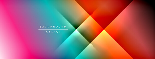 Fototapeta premium Dynamic shadow lines with gradient colors geometric background
