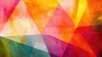 Abstract Colorful Geometric Triangle Painting