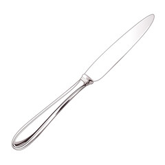 Fototapeta premium sleek butter knife with polished metal finish is isolated on white background, showcasing its elegant design and smooth edges, perfect for spreading butter or soft spreads
