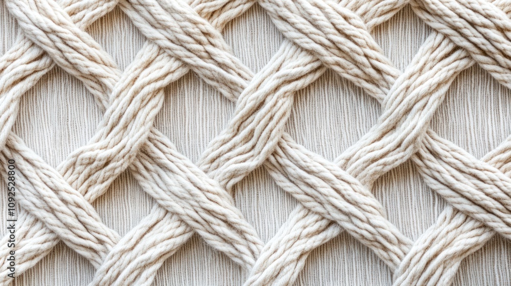 Poster a close-up view of a textured woven pattern in neutral tones.