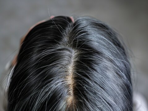 Close-up of Gray Hair