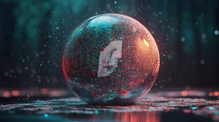 Innovative cybersecurity solutions artificial intelligence sphere digital realm visual art futuristic concept